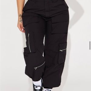 Black High Waisted Cargos